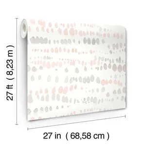 York Wallcoverings Dewdrops wallpaper, color Pink & Grey, SKU AG2047