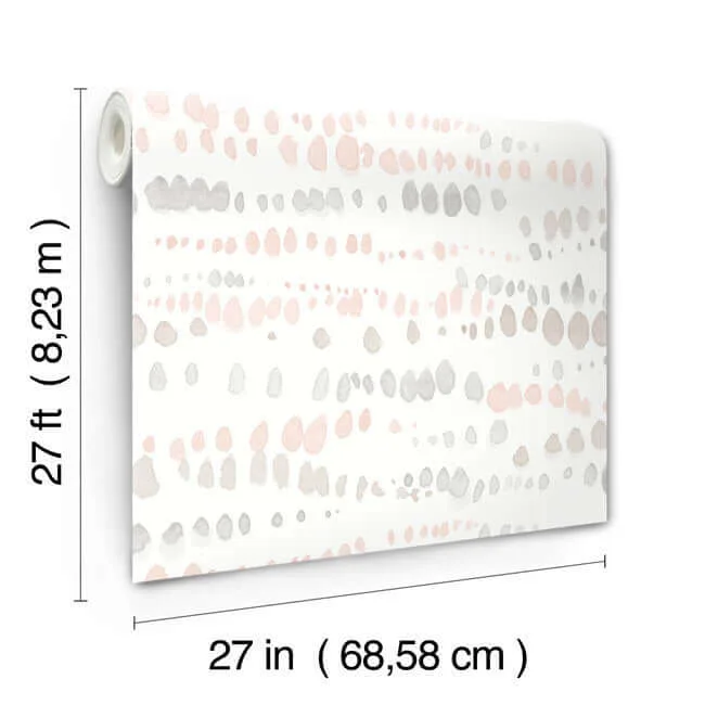 York Wallcoverings Dewdrops - Pink & Grey Wallpaper | Buy Online York Wallcoverings Dewdrops wallpaper, color Pink & Grey, SKU AG2047