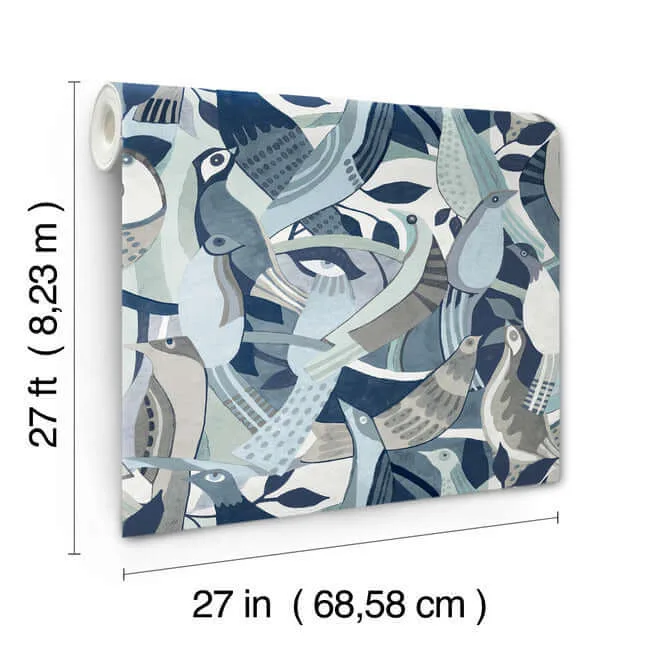 York Wallcoverings Fauvist Flock - Blue Wallpaper | Buy Online York Wallcoverings Fauvist Flock wallpaper, color Blue, SKU AG2015