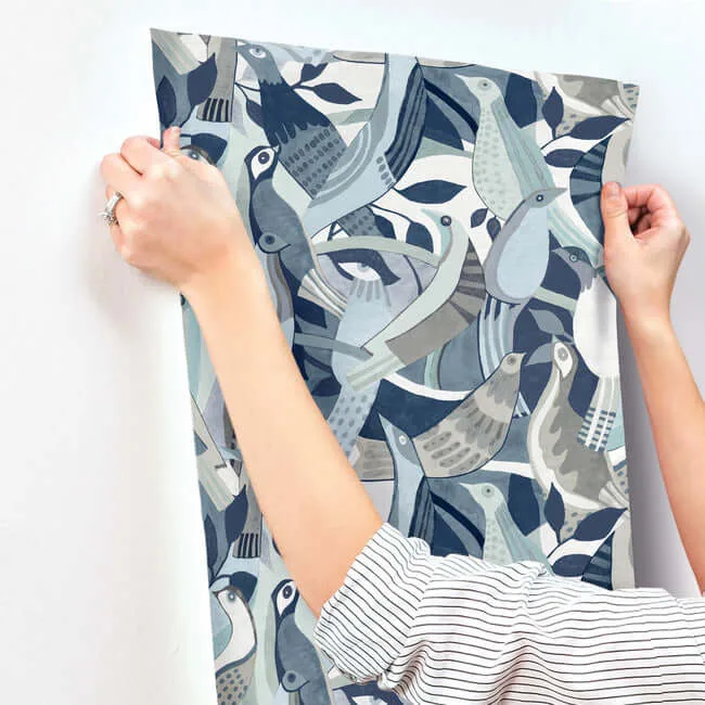 York Wallcoverings Fauvist Flock - Blue Wallpaper | Buy Online York Wallcoverings Fauvist Flock wallpaper, color Blue, SKU AG2015
