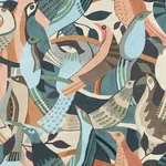 York Wallcoverings Fauvist Flock wallpaper, color Coral & Aqua, SKU AG2016