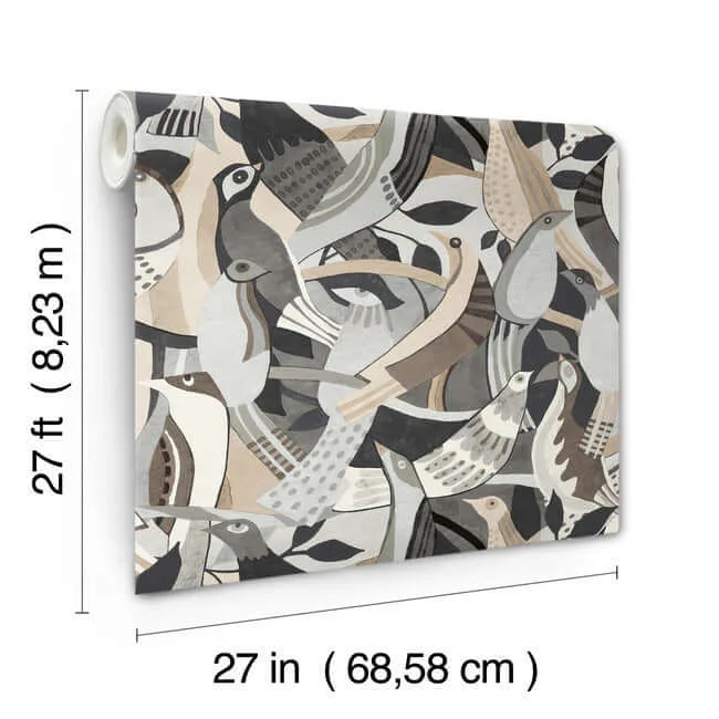 York Wallcoverings Fauvist Flock wallpaper, color Neutral, SKU AG2018