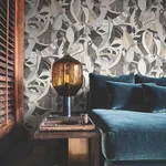 York Wallcoverings Fauvist Flock wallpaper, color Neutral, SKU AG2018