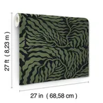 York Wallcoverings Fern Fronds wallpaper, color Black & Green, SKU AG2061