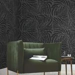 York Wallcoverings Fern Fronds wallpaper, color Black, SKU AG2062