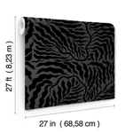 York Wallcoverings Fern Fronds wallpaper, color Black, SKU AG2062