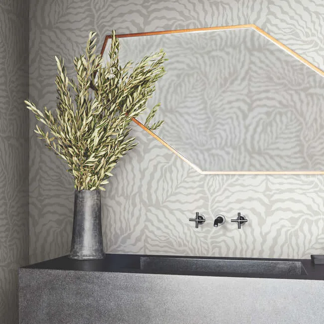 York Wallcoverings Fern Fronds - Grey & White Wallpaper | Buy Online York Wallcoverings Fern Fronds wallpaper, color Grey & White, SKU AG2064