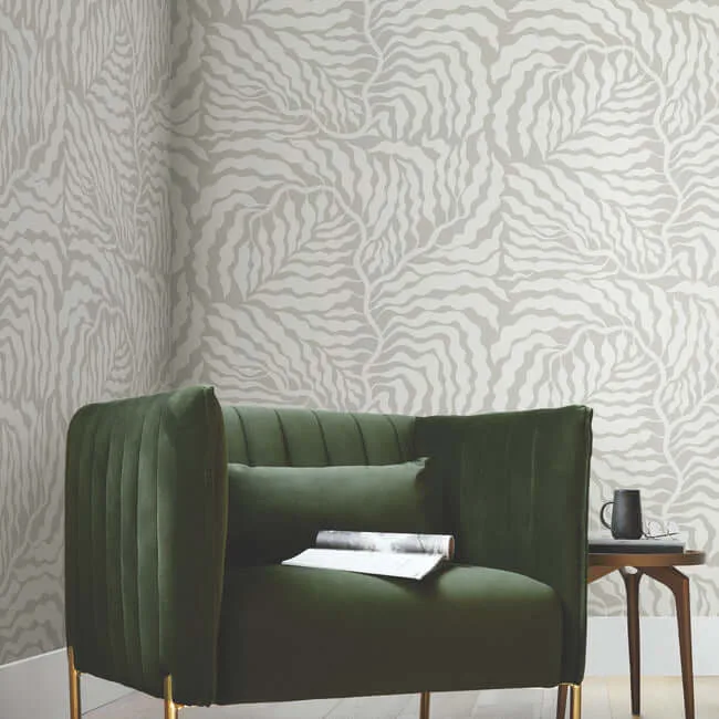 York Wallcoverings Fern Fronds - Grey & White Wallpaper | Buy Online York Wallcoverings Fern Fronds wallpaper, color Grey & White, SKU AG2064