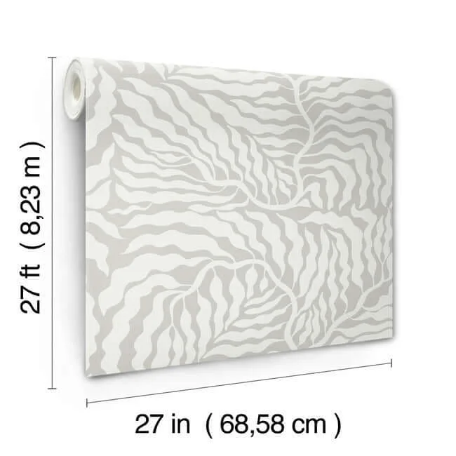 York Wallcoverings Fern Fronds - Grey & White Wallpaper | Buy Online York Wallcoverings Fern Fronds wallpaper, color Grey & White, SKU AG2064