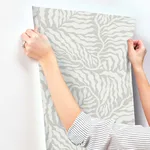 York Wallcoverings Fern Fronds - Grey & White Wallpaper | Buy Online York Wallcoverings Fern Fronds wallpaper, color Grey & White, SKU AG2064