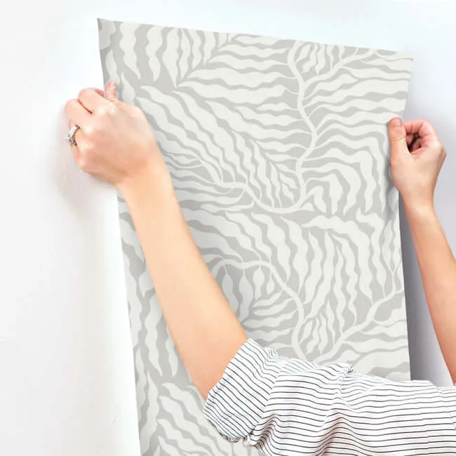 York Wallcoverings Fern Fronds - Grey & White Wallpaper | Buy Online York Wallcoverings Fern Fronds wallpaper, color Grey & White, SKU AG2064