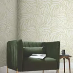 York Wallcoverings Fern Fronds wallpaper, color Light Green & White, SKU AG2065