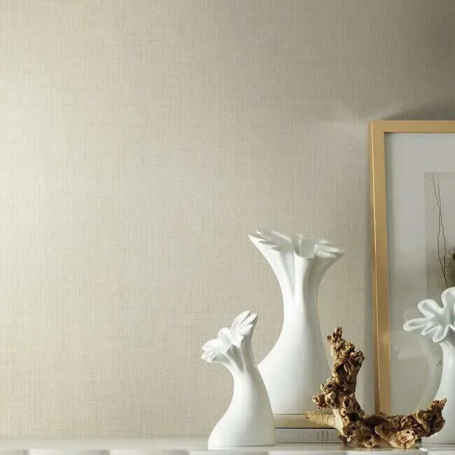 York Wallcoverings Gesso Weave wallpaper, color Ivory, SKU 5980