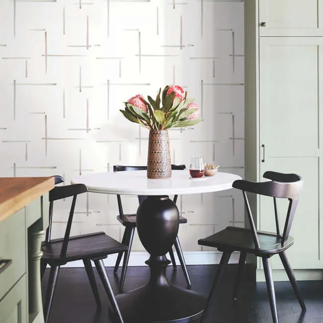 York Wallcoverings Gilded Sumi-E wallpaper, color Orchid & Glint, SKU AG2040