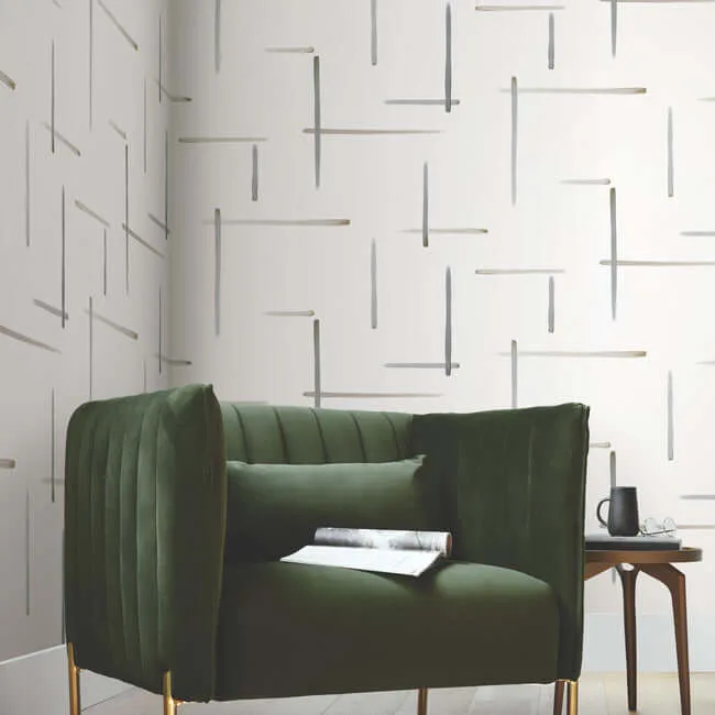 York Wallcoverings Gilded Sumi-E wallpaper, color Black & Gold, SKU AG2041