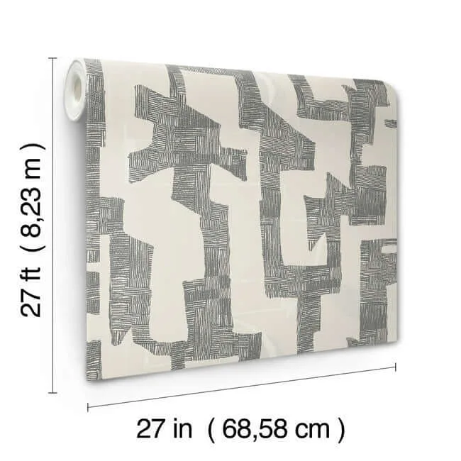 York Wallcoverings Modern Tribal - Linen & Charcoal Wallpaper | Buy Online York Wallcoverings Modern Tribal wallpaper, color Linen & Charcoal, SKU AG2101