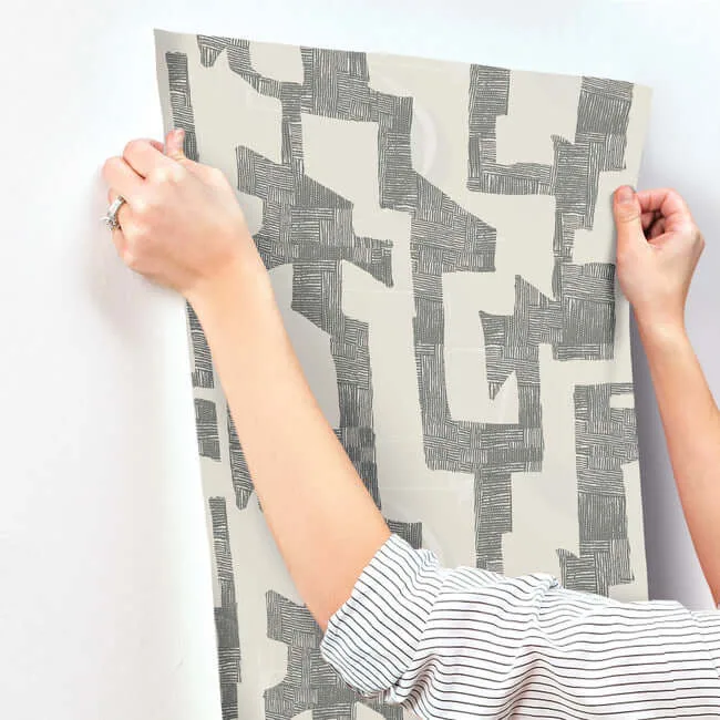 York Wallcoverings Modern Tribal - Linen & Charcoal Wallpaper | Buy Online York Wallcoverings Modern Tribal wallpaper, color Linen & Charcoal, SKU AG2101