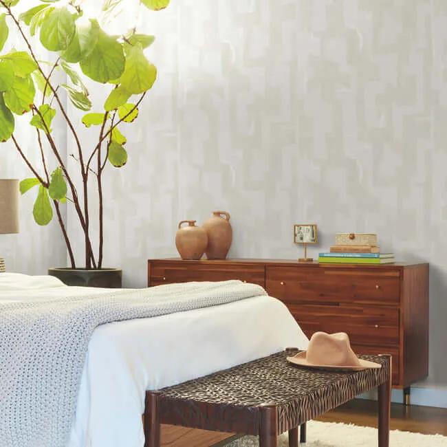 York Wallcoverings Modern Tribal wallpaper, color Dove & Sand, SKU AG2102