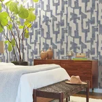 York Wallcoverings Modern Tribal wallpaper, color Almond & Navy, SKU AG2104
