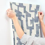 York Wallcoverings Modern Tribal wallpaper, color Almond & Navy, SKU AG2104