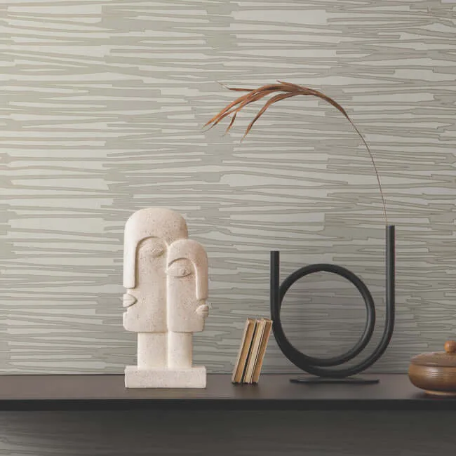 York Wallcoverings Water Reed Thatch - Linen & Silver Wallpaper | Buy Online York Wallcoverings Water Reed Thatch wallpaper, color Linen & Silver, SKU AG2093