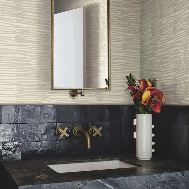 York Wallcoverings Water Reed Thatch - Linen & Silver Wallpaper | Buy Online York Wallcoverings Water Reed Thatch wallpaper, color Linen & Silver, SKU AG2093