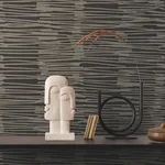 York Wallcoverings Water Reed Thatch wallpaper, color Black & Gold, SKU AG2095