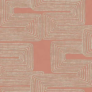 York Wallcoverings Zulu Thread wallpaper, color Coral & Glint, SKU AG2031