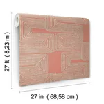 York Wallcoverings Zulu Thread - Coral & Glint Wallpaper | Buy Online York Wallcoverings Zulu Thread wallpaper, color Coral & Glint, SKU AG2031