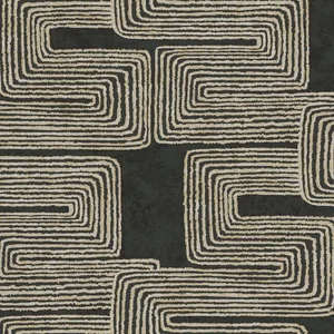 York Wallcoverings Zulu Thread wallpaper, color Black & Gold, SKU AG2032