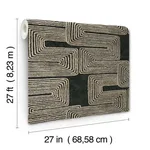 York Wallcoverings Zulu Thread wallpaper, color Black & Gold, SKU AG2032