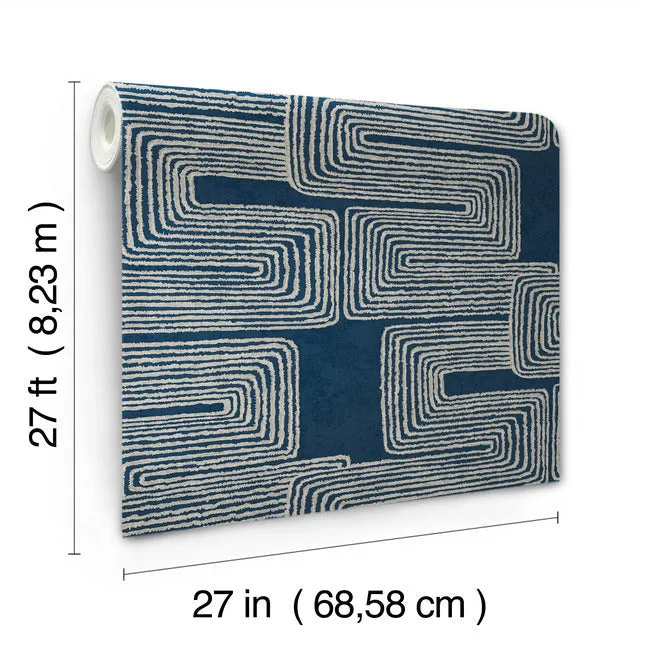 York Wallcoverings Zulu Thread - Midnight & Silver Wallpaper | Buy Online York Wallcoverings Zulu Thread wallpaper, color Midnight & Silver, SKU AG2033