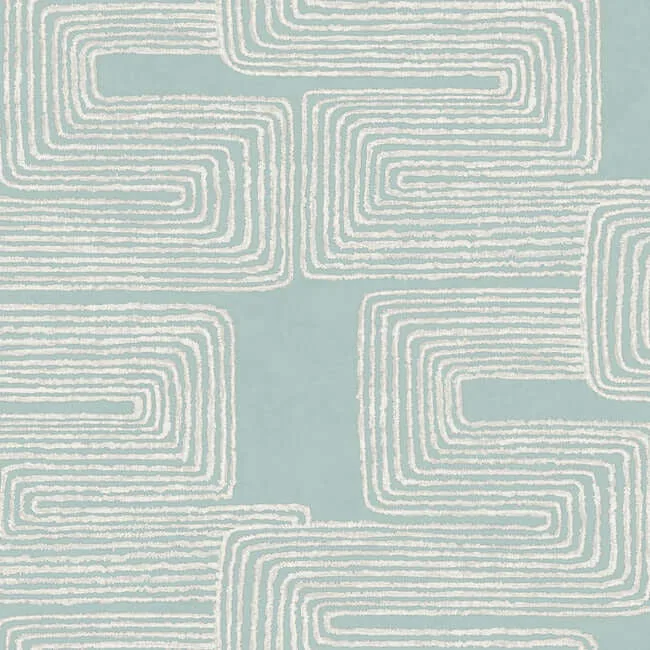 York Wallcoverings Zulu Thread wallpaper, color Azure & Gold, SKU AG2034