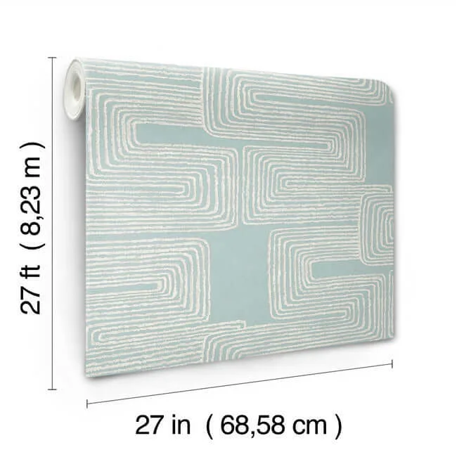 York Wallcoverings Zulu Thread wallpaper, color Azure & Gold, SKU AG2034