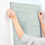 York Wallcoverings Zulu Thread wallpaper, color Azure & Gold, SKU AG2034