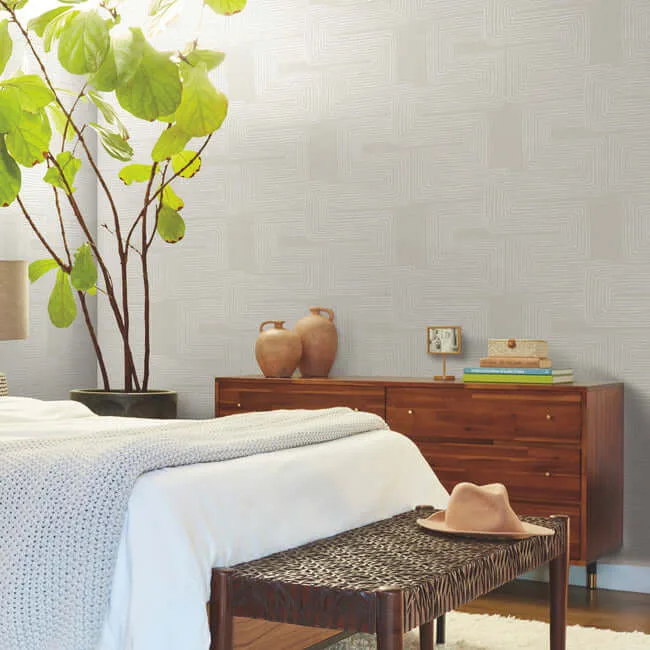 York Wallcoverings Zulu Thread wallpaper, color Neutral & Pearl, SKU AG2036
