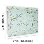 York Wallcoverings Blossom Branches - Spa Blue Wallpaper | Buy Online York Wallcoverings Blossom Branches wallpaper, color Spa Blue, SKU BL1742