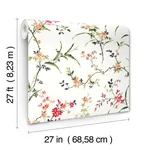 York Wallcoverings Blossom Branches - White & Red Wallpaper | Buy Online York Wallcoverings Blossom Branches wallpaper, color White & Red, SKU BL1741