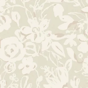 York Wallcoverings Brushstroke Floral wallpaper, color Taupe, SKU BL1735