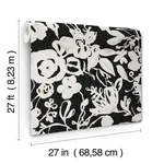 York Wallcoverings Brushstroke Floral - Black Wallpaper | Buy Online York Wallcoverings Brushstroke Floral wallpaper, color Black, SKU BL1733