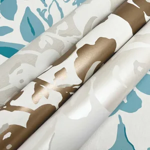 York Wallcoverings Brushstroke Floral wallpaper, color Aqua, SKU BL1736