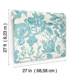 York Wallcoverings Brushstroke Floral wallpaper, color Aqua, SKU BL1736