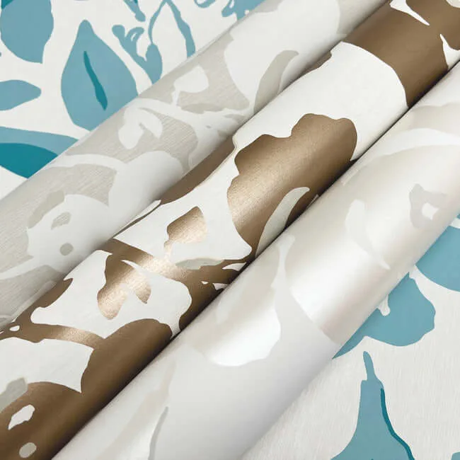 York Wallcoverings Brushstroke Floral wallpaper, color Aqua, SKU BL1736