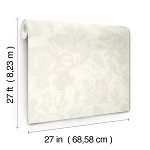 York Wallcoverings Brushstroke Floral wallpaper, color Pearl, SKU BL1734