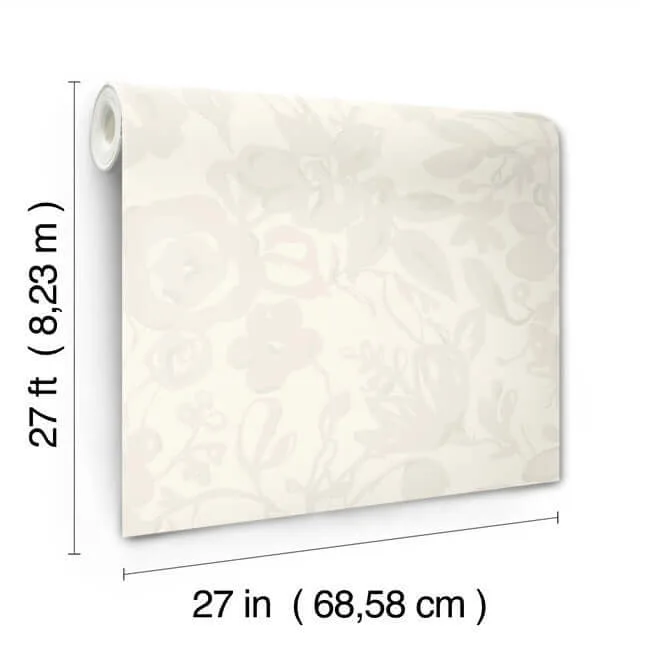 York Wallcoverings Brushstroke Floral wallpaper, color Pearl, SKU BL1734
