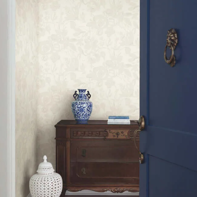 York Wallcoverings Brushstroke Floral wallpaper, color Pearl, SKU BL1734