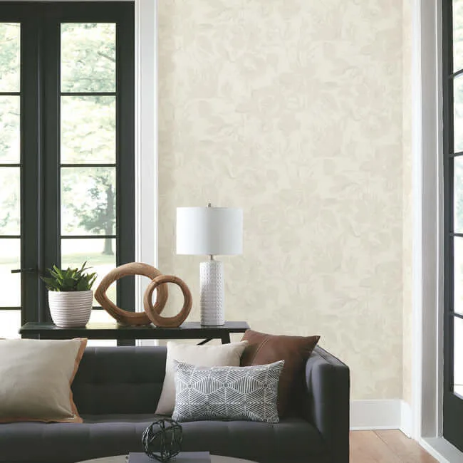 York Wallcoverings Brushstroke Floral wallpaper, color Pearl, SKU BL1734