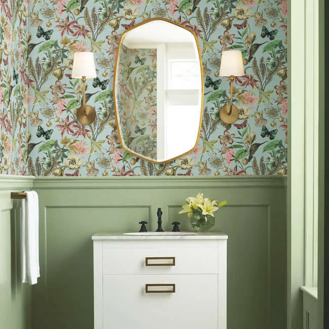York Wallcoverings Butterfly House wallpaper, color Sky Blue, SKU BL1725
