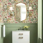 York Wallcoverings Butterfly House wallpaper, color Light Taupe & Coral, SKU BL1724