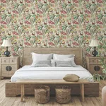 York Wallcoverings Butterfly House wallpaper, color Light Taupe & Coral, SKU BL1724